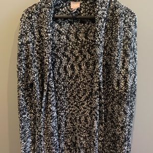 Chico’s open layer black/white knit cardigan - 2
